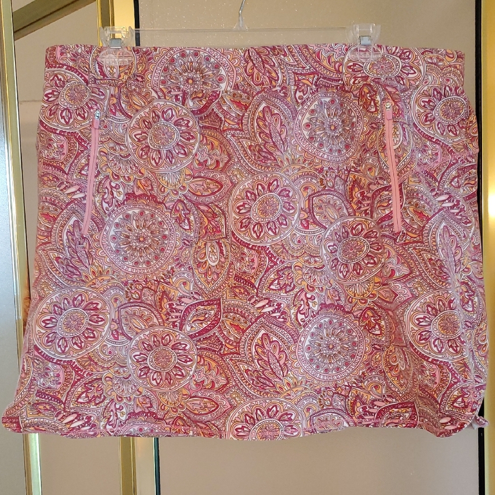 Talbots Pink and White Paisley Skort